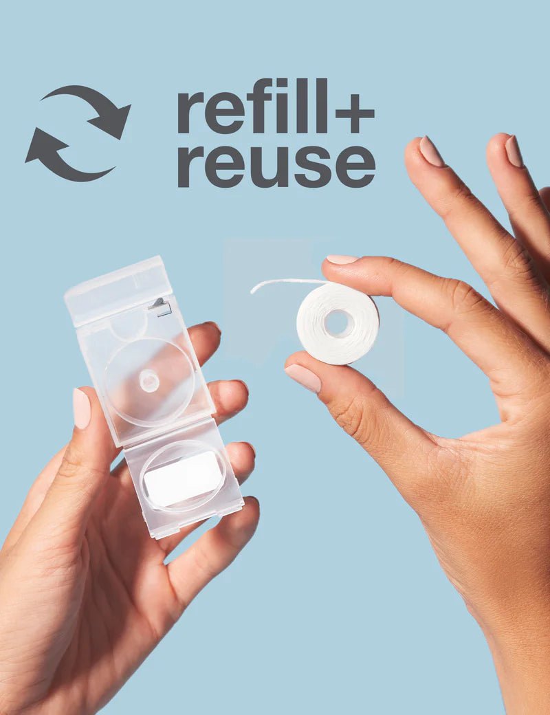 Davids Expanding dental floss refull x2 mint 60m