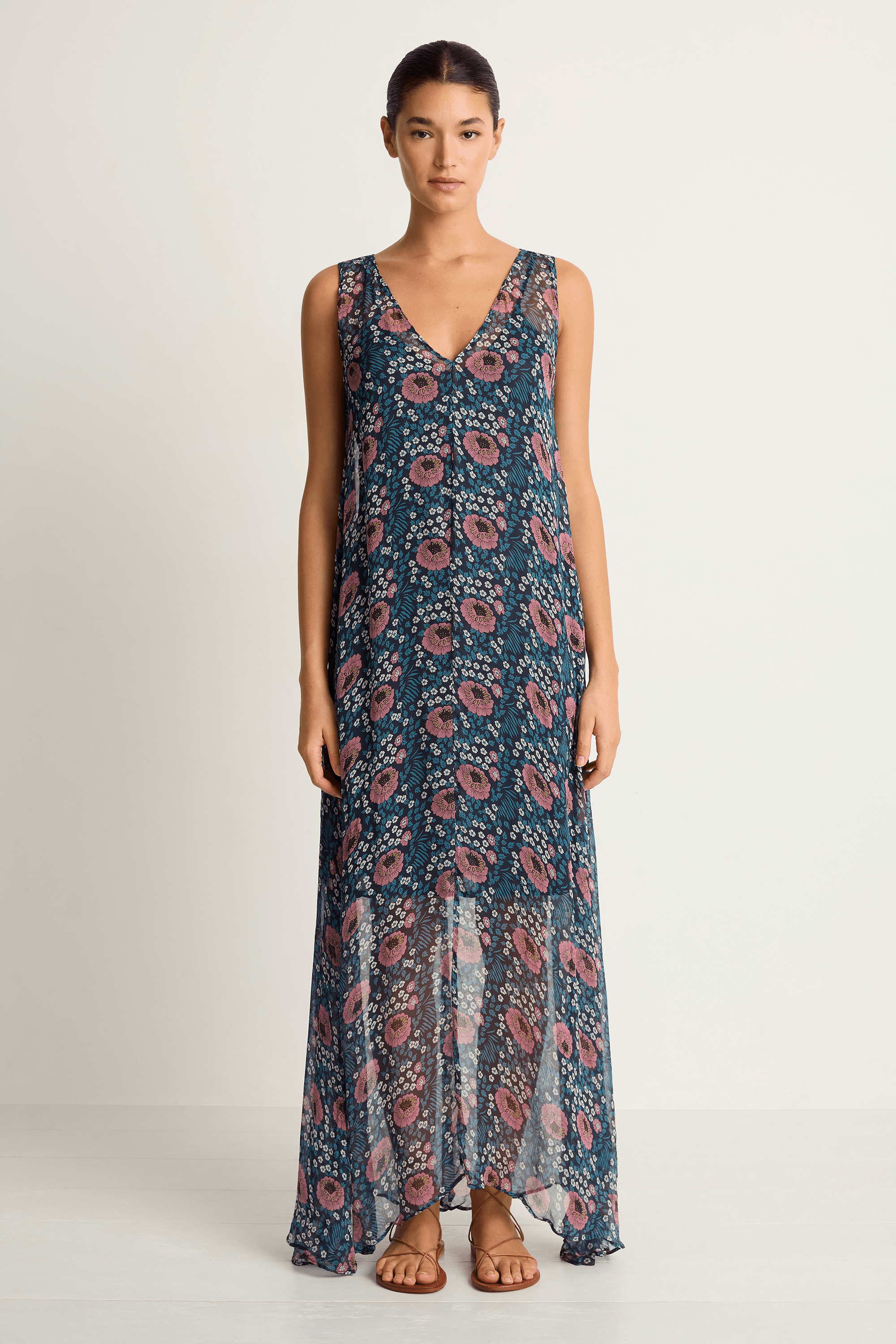 Natalie Martin Tova Maxi - Vintage Flowers Indigo
