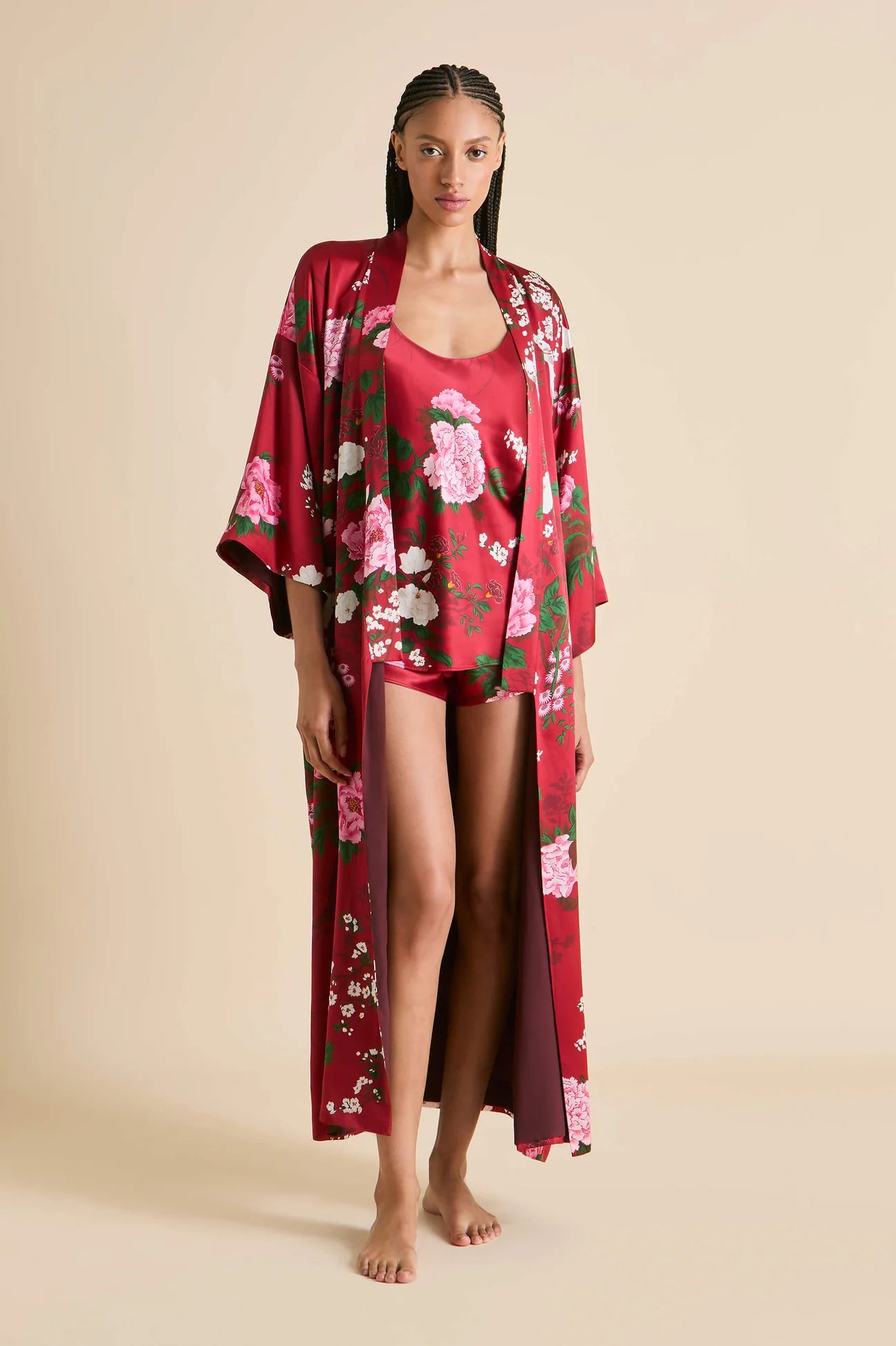 Olivia Von Halle Bella Camisole Set - Tardieau Red
