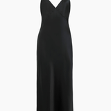 Olivia Von Halle Issa Silk Satin Slip Dress - Black