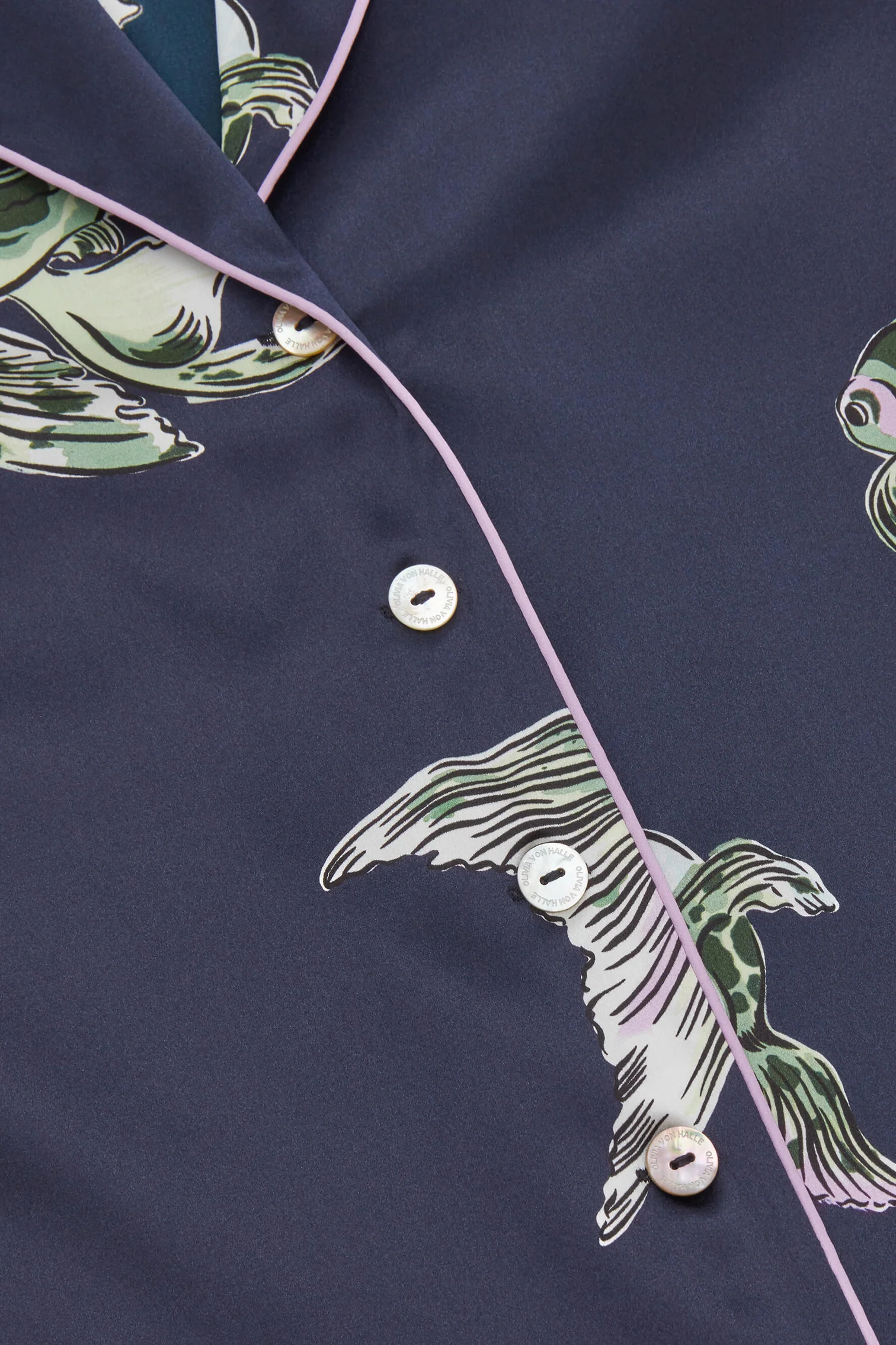 Olivia Von Halle Lila Silk Pajamas - Caspian