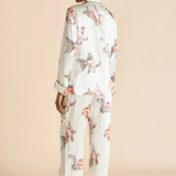 Olivia Von Halle Lila Silk Pajamas - Cora Ivory Goldfish