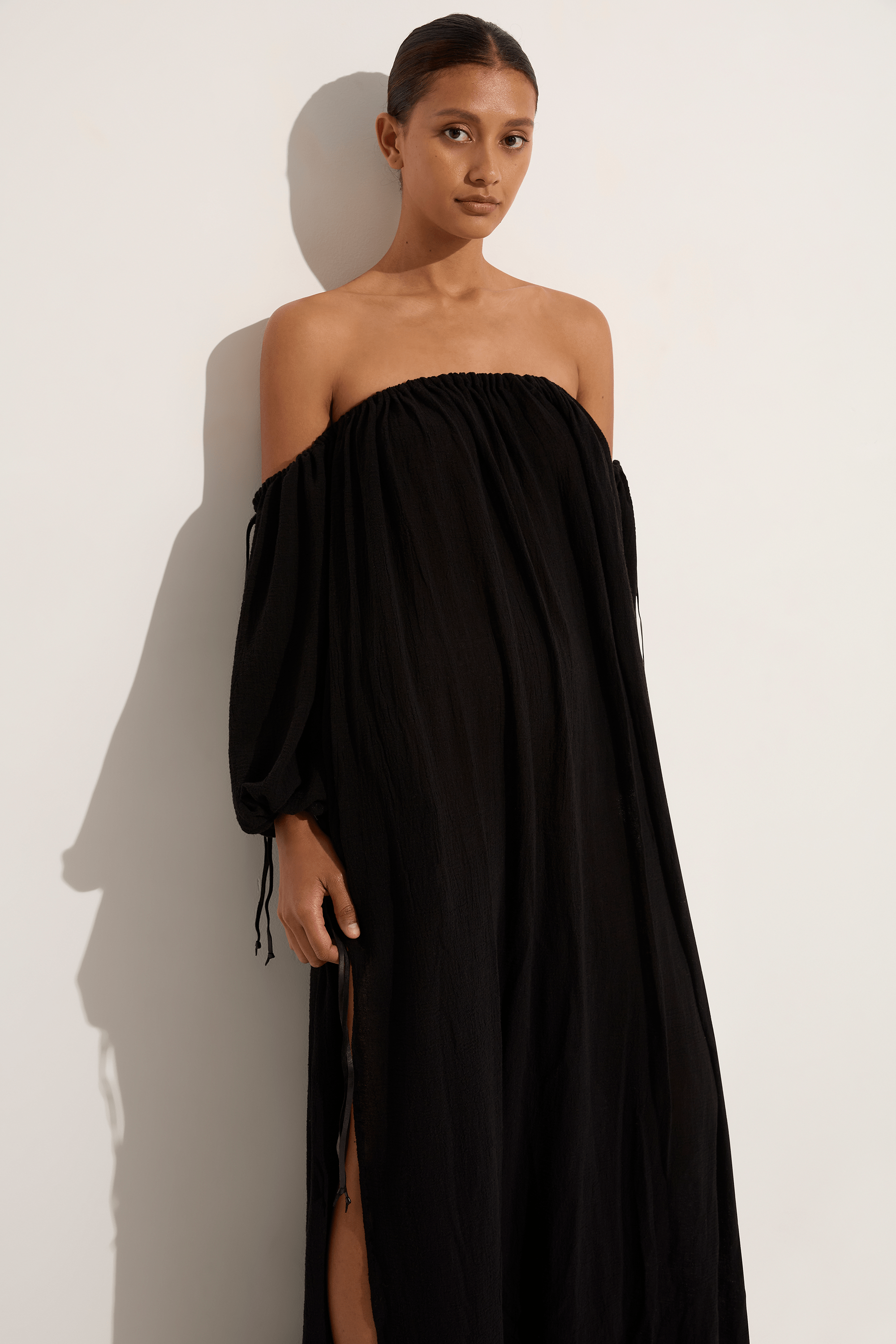 Caravana Kikab gauze dress in black