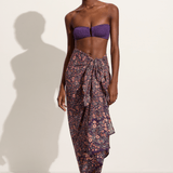 Natalie Martin Sarong in petitie fleur print aubergine