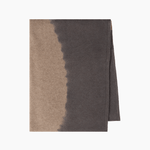 Suzusan Cashmere knit shawl Boushi Shibori dot in silver grey / light coffee