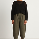 Pas De Calais Normandy Vintage Linen Pullover - Black