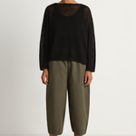 Pas De Calais Normandy Vintage Linen Pullover - Black
