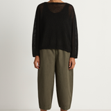 Pas De Calais Normandy Vintage Linen Pullover - Black