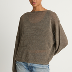 Pas De Calais Normandy Vintage Linen Pullover - Greige
