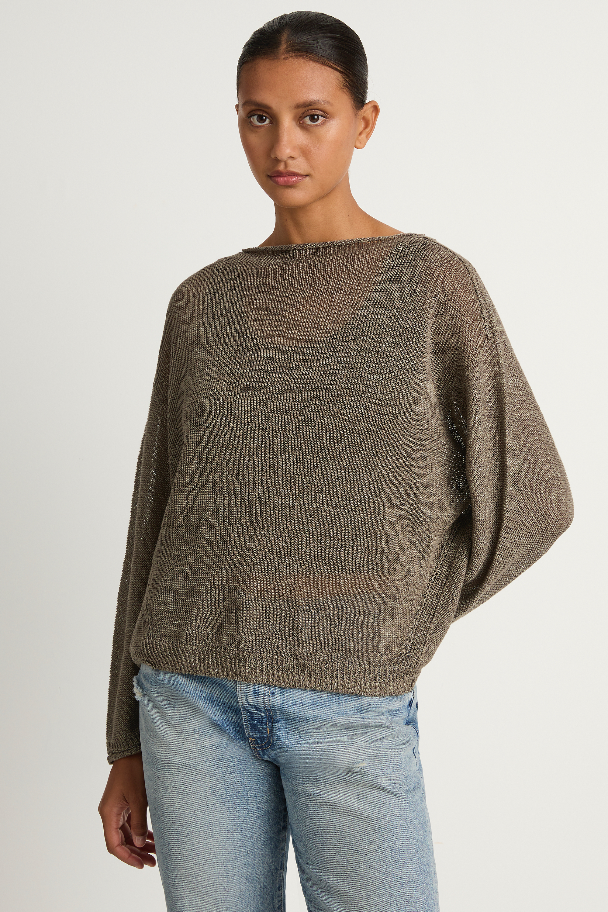 Pas De Calais Normandy Vintage Linen Pullover - Greige