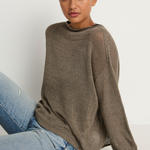 Pas De Calais Normandy Vintage Linen Pullover - Greige