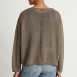 Pas De Calais Normandy Vintage Linen Pullover - Greige