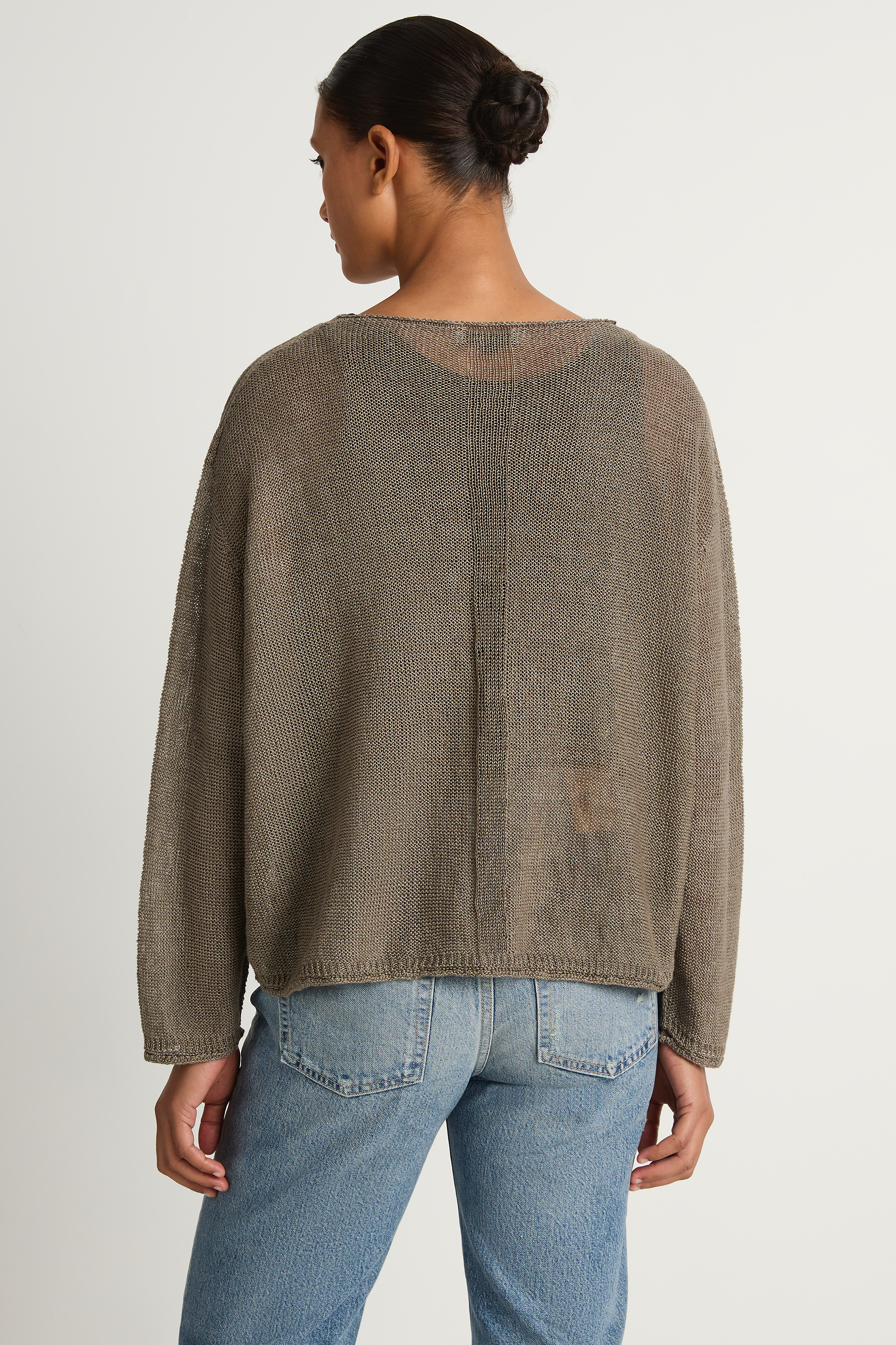 Pas De Calais Normandy Vintage Linen Pullover - Greige