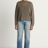 Pas De Calais Normandy Vintage Linen Pullover - Greige