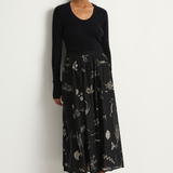 Pas De Calais Plant Growth Print Skirt - Black
