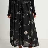 Pas De Calais Plant Growth Print Skirt - Black