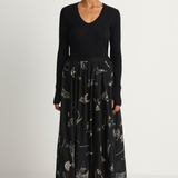 Pas De Calais Plant Growth Print Skirt - Black