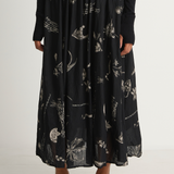 Pas De Calais Plant Growth Print Skirt - Black