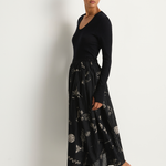 Pas De Calais Plant Growth Print Skirt - Black