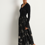 Pas De Calais Plant Growth Print Skirt - Black