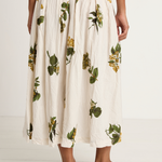 Pas De Calais Summer Botanica Print Skirt - Ivory