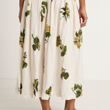 Pas De Calais Summer Botanica Print Skirt - Ivory