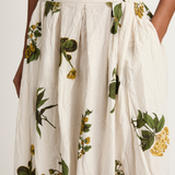 Pas De Calais Summer Botanica Print Skirt - Ivory