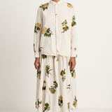 Pas De Calais Summer Botanica Print Skirt - Ivory