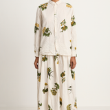 Pas De Calais Summer Botanica Print Skirt - Ivory
