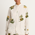 Pas De Calais Summer Botanical Print Blouse - Ivory