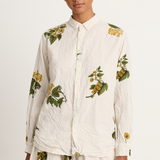 Pas De Calais Summer Botanical Print Blouse - Ivory