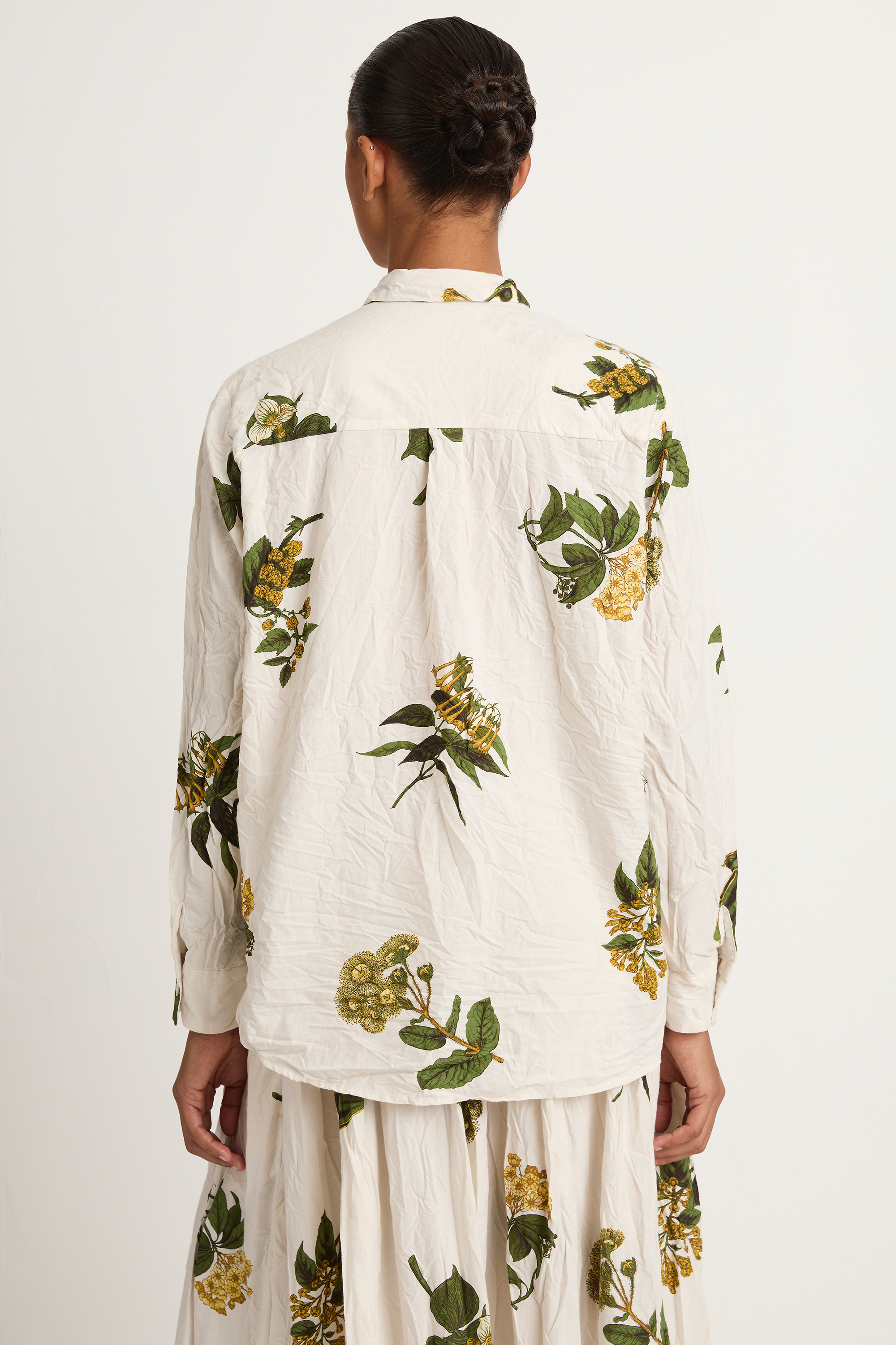 Pas De Calais Summer Botanical Print Blouse - Ivory
