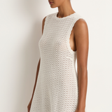 Peony Pointelle Shift Mini Dress - Seashell