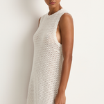 Peony Pointelle Shift Mini Dress - Seashell