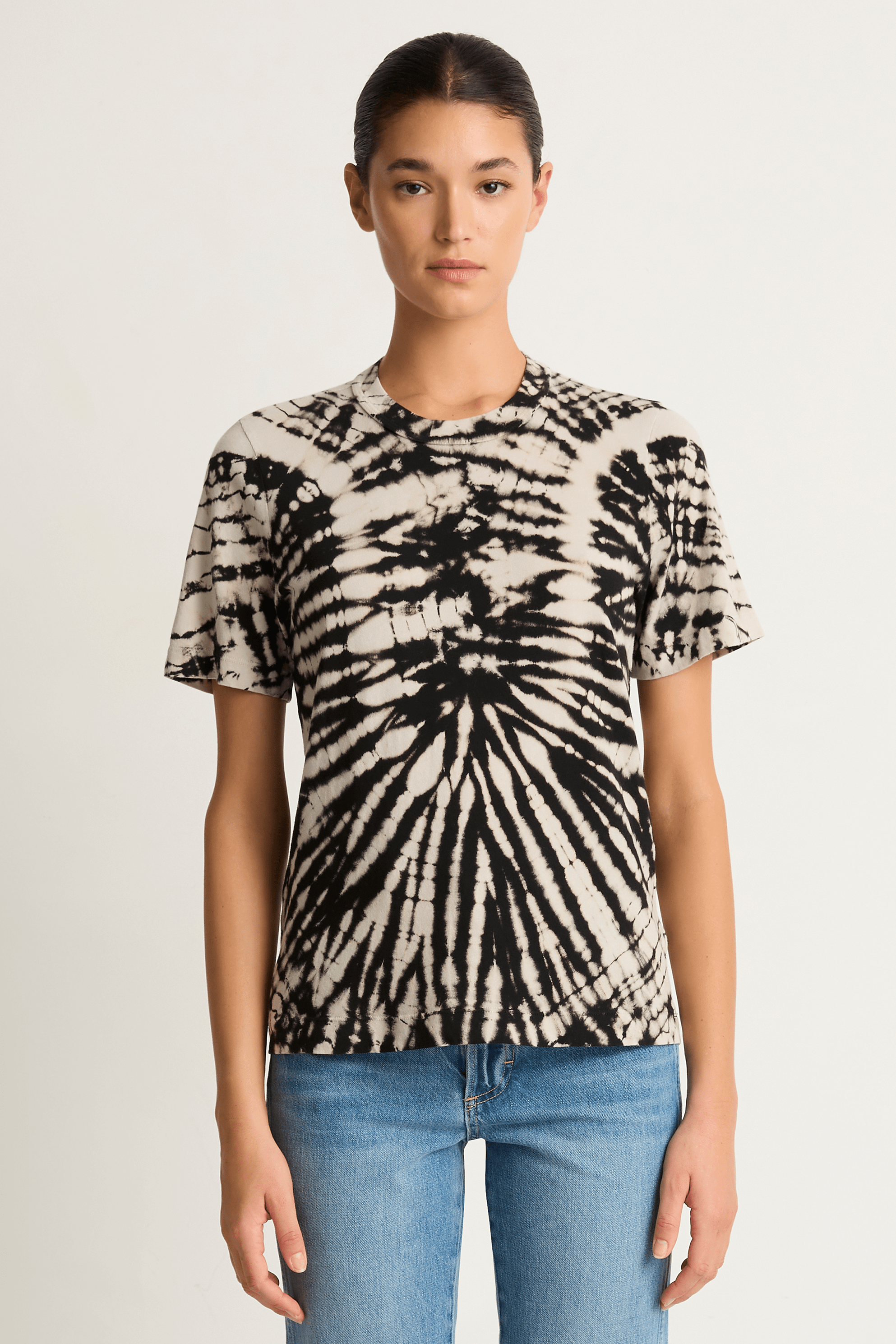 Tie Dye Raquel Allegra Clothing Raquel Allegra Boy Tee Black Dirty