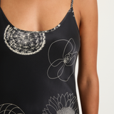 Silk Laundry 1996 Slip Dress - Fibonacci Black