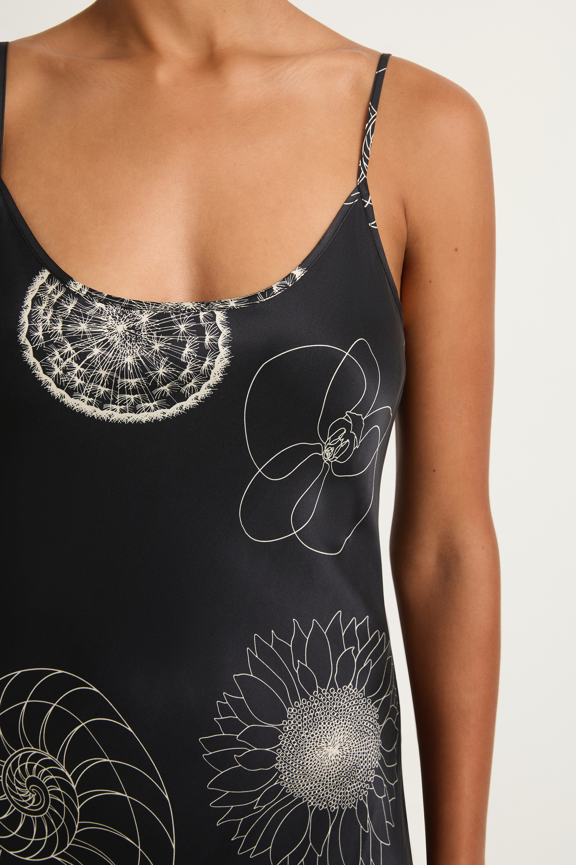 Silk Laundry 1996 Slip Dress - Fibonacci Black