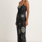 Silk Laundry 1996 Slip Dress - Fibonacci Black