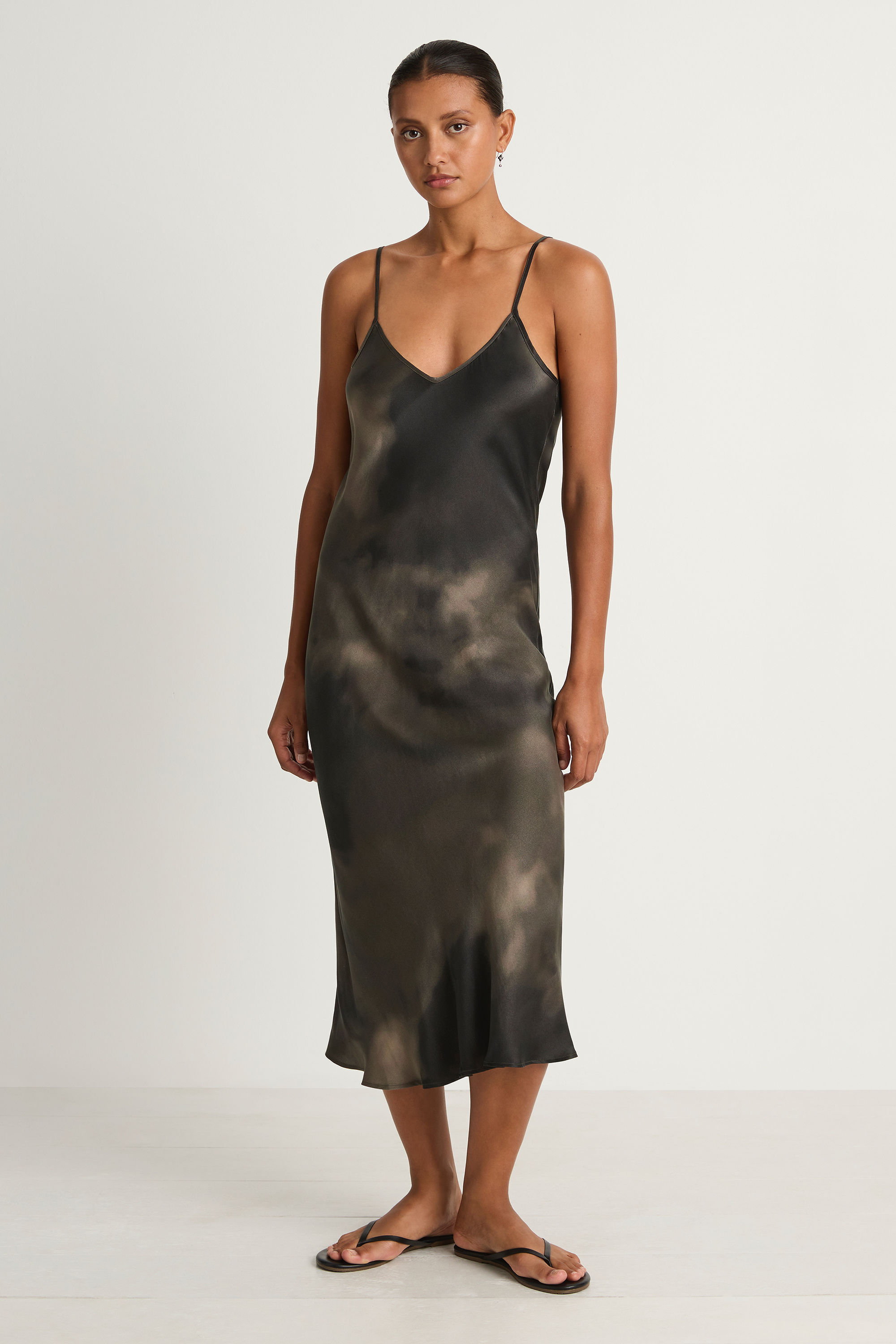 Silk Laundry 90s Slip Dress - Smoke