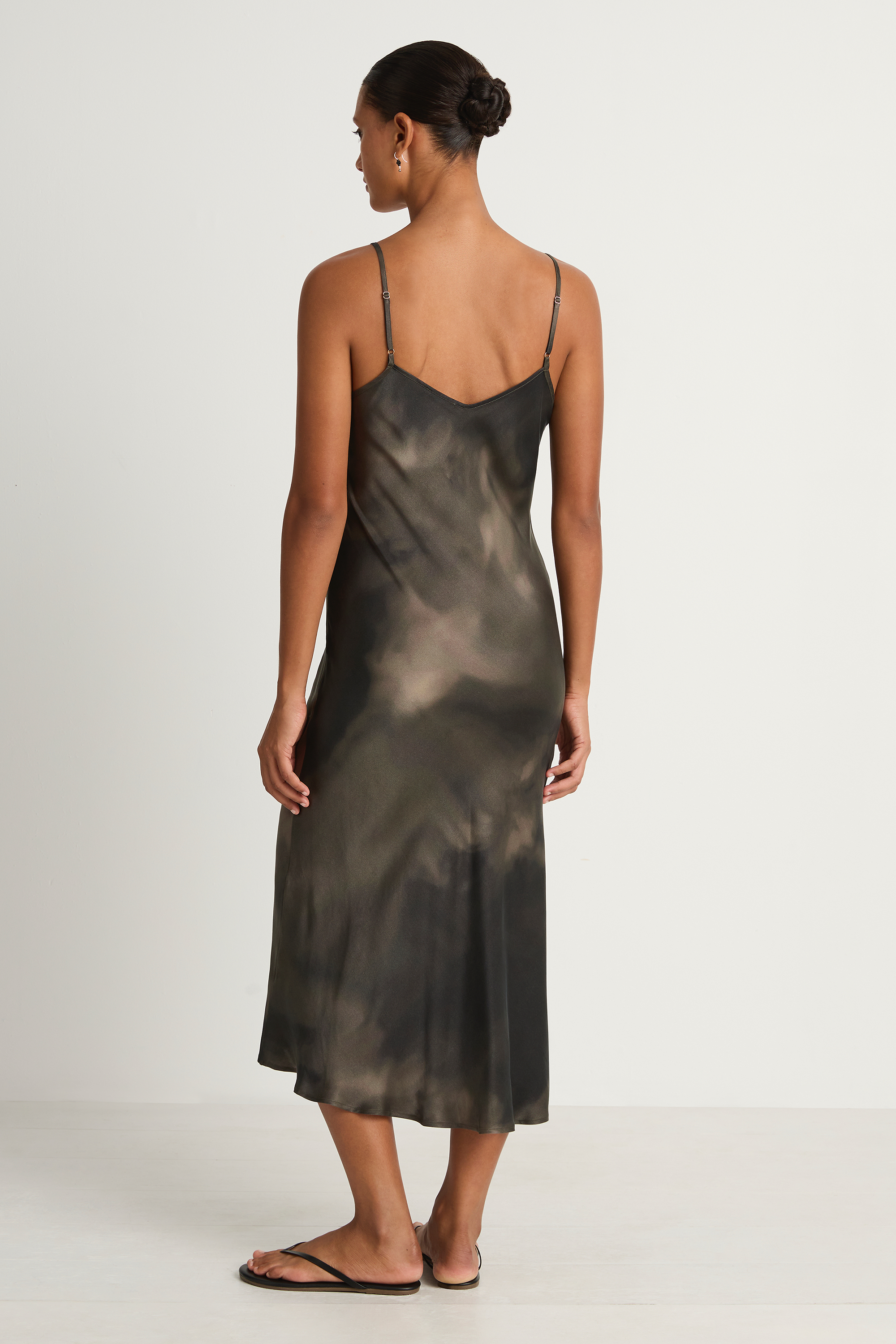 Silk Laundry 90s Slip Dress - Smoke