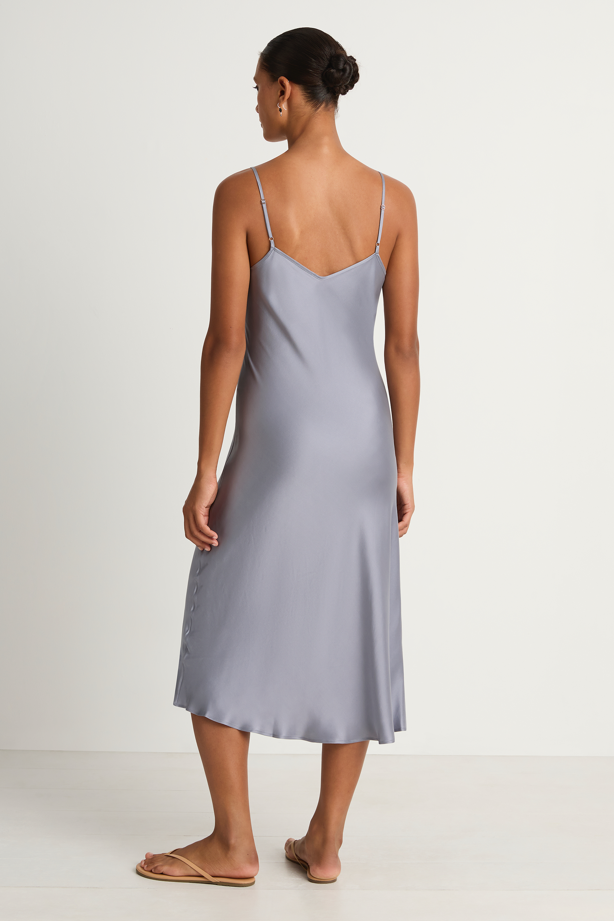 Silk Laundry 90s Slip Dress - Storm