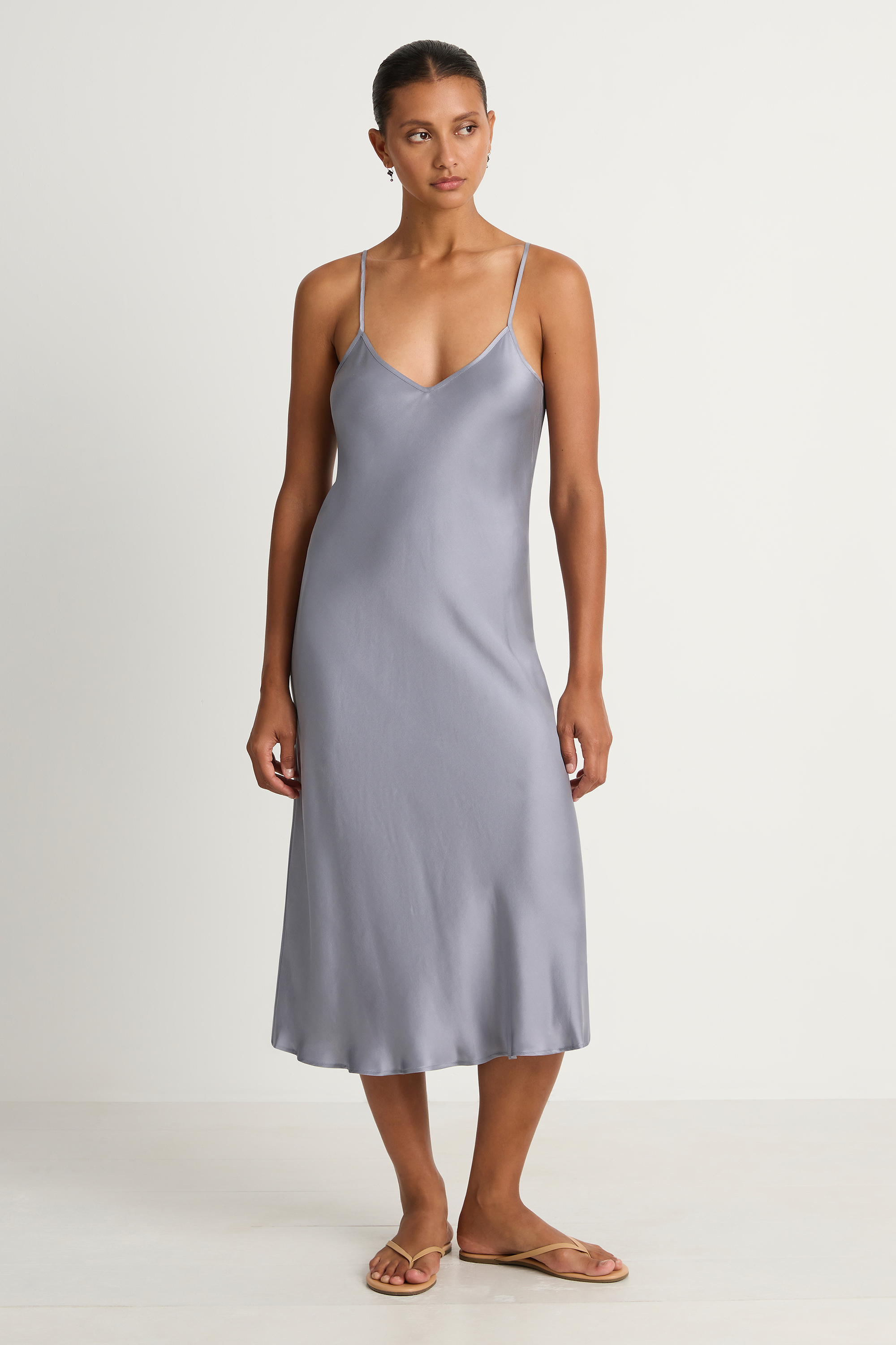 Silk Laundry 90s Slip Dress - Storm