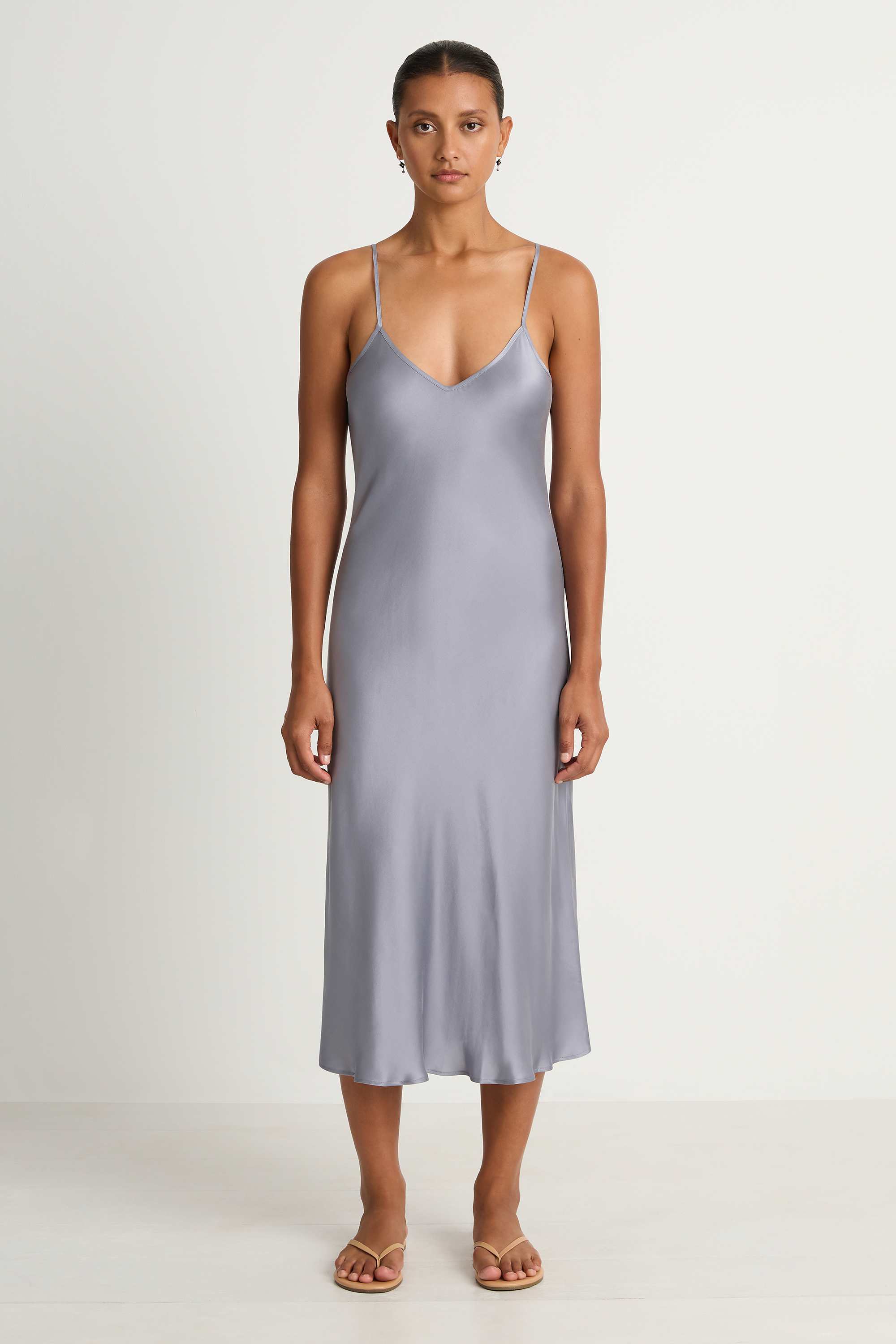 Silk Laundry 90s Slip Dress - Storm