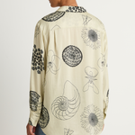 Silk Laundry Boyfriend Shirt - Fibonacci Off White