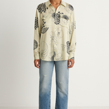 Silk Laundry Boyfriend Shirt - Fibonacci Off White