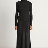 Enza Costa Cashmere Rib Turtleneck Sweater - Charcoal