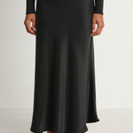 Silk Laundry Long Bias Cut Skirt - Black