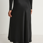 Silk Laundry Long Bias Cut Skirt - Black