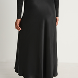 Silk Laundry Long Bias Cut Skirt - Black