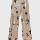 Silk Laundry Bias Cut Pants - Seashells